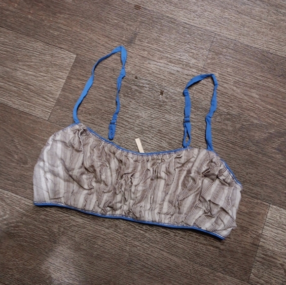 Free People Striped Brown and Blue Bralette Top Size S - Picture 2 of 4